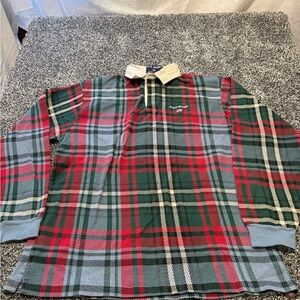 Vintage polo sport Ralph Lauren Plaid Long Sleeve Rugby Shirt Mens size large